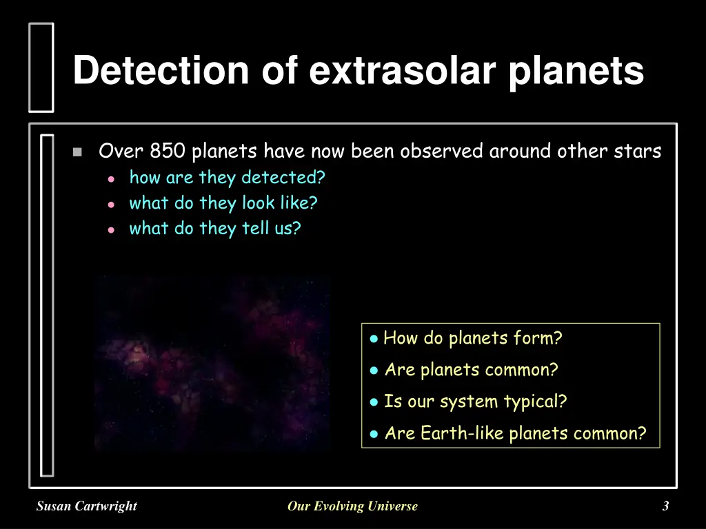 detection of extrasolar planets