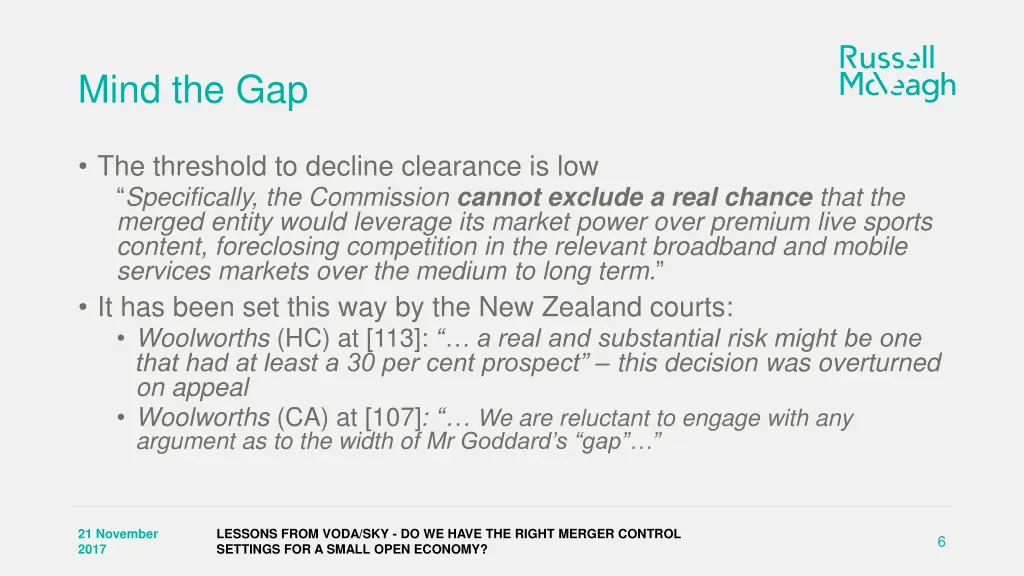 mind the gap