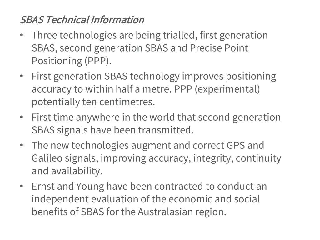 sbas technical sbas technical information three