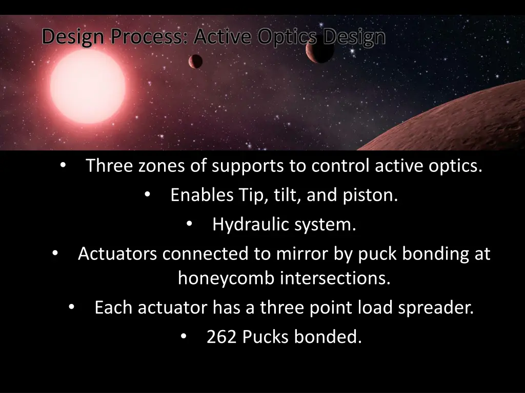 design process active optics design