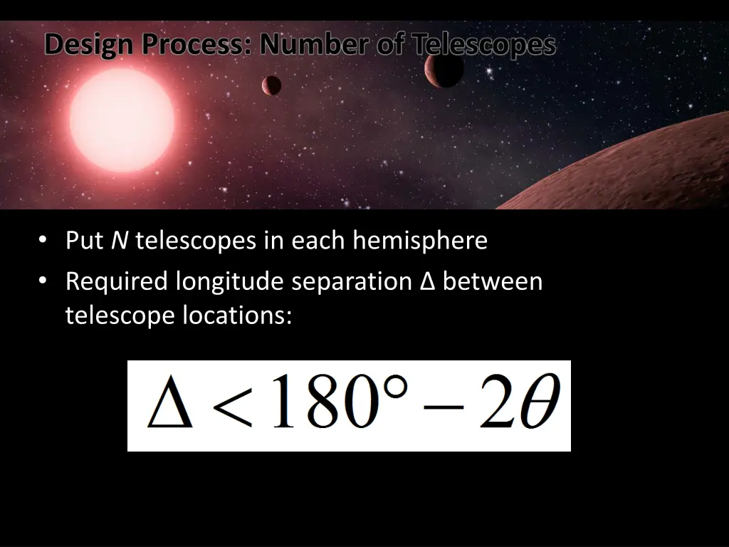 design process number of telescopes 1