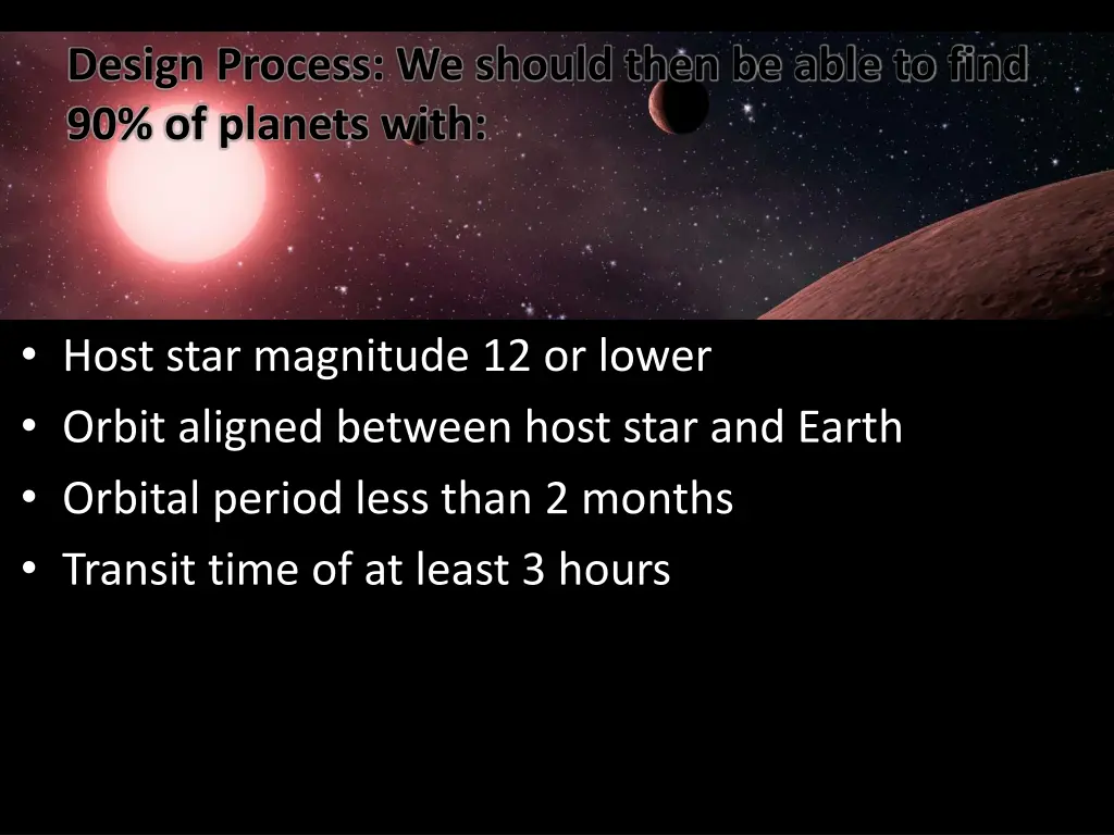 design process we should then be able to find