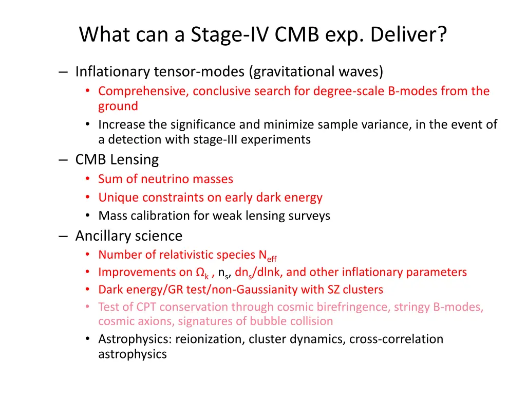 what can a stage iv cmb exp deliver 1