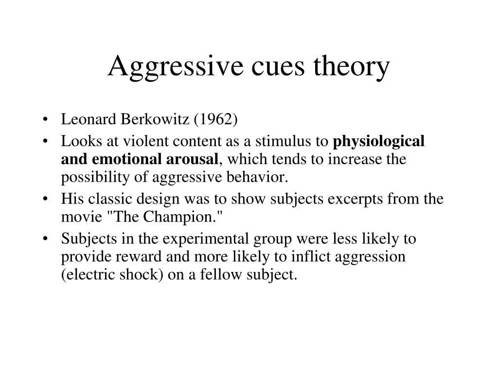 aggressive cues theory