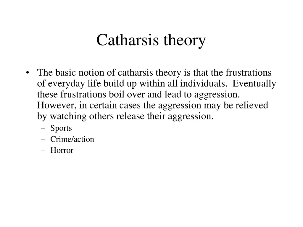 catharsis theory