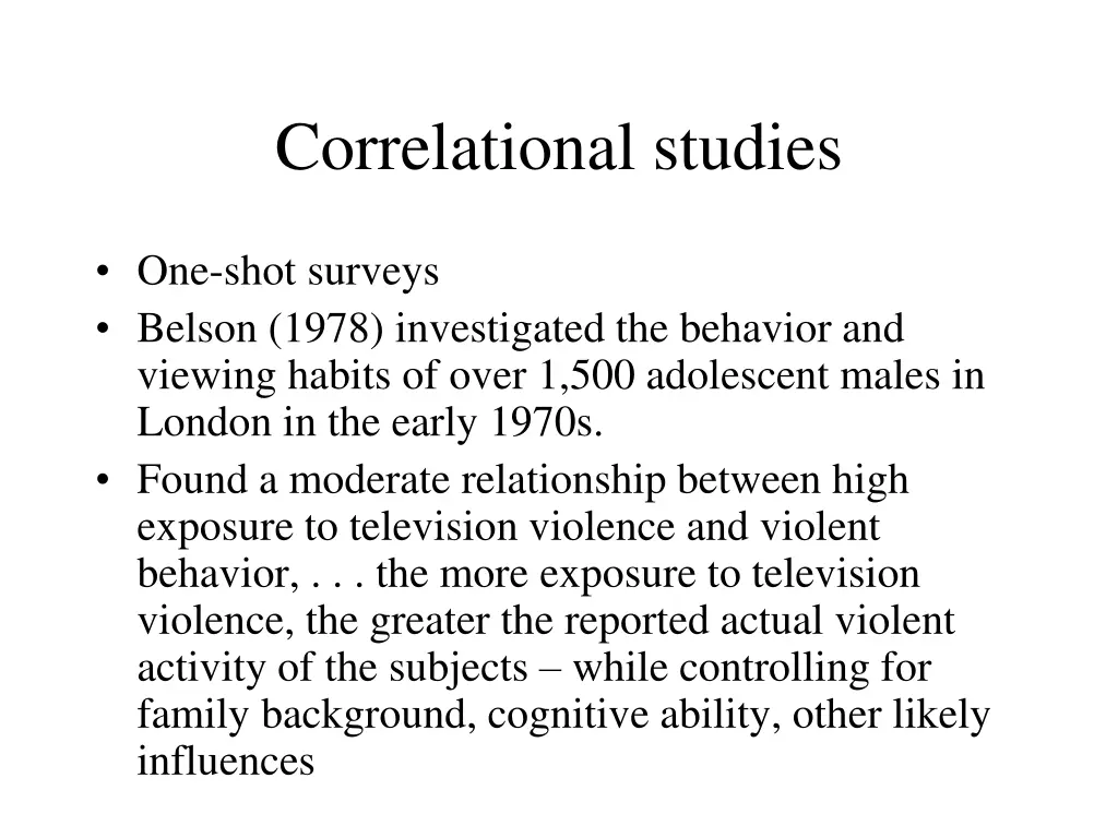 correlational studies