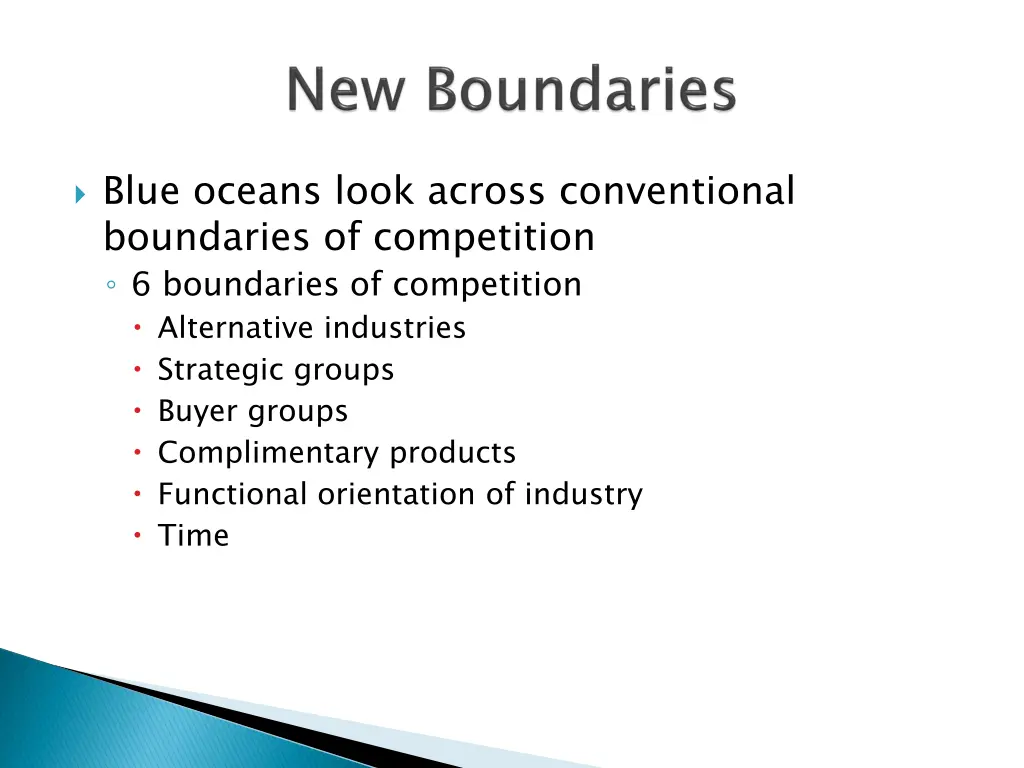 blue oceans look across conventional boundaries