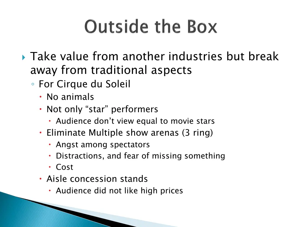 take value from another industries but break away