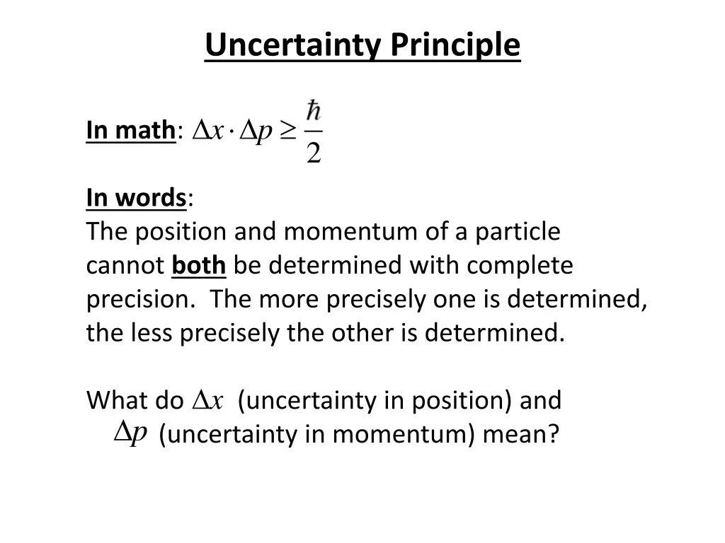 uncertainty principle 1