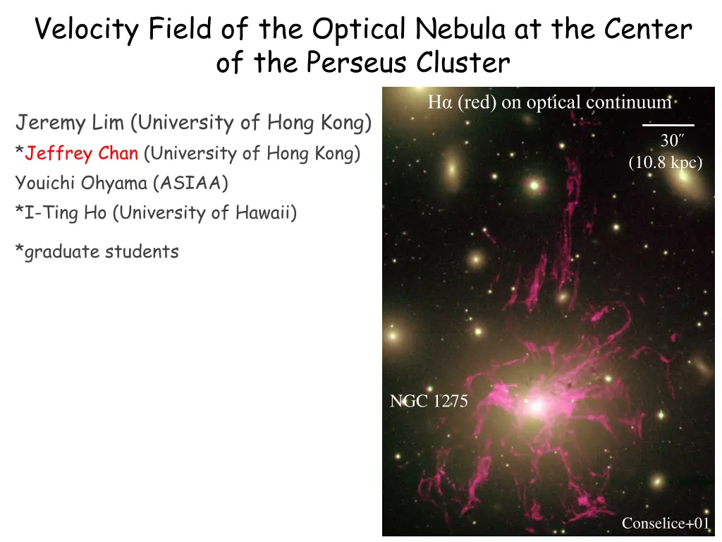 velocity field of the optical nebula