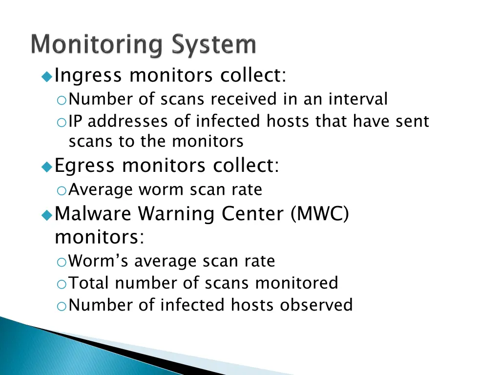 ingress monitors collect o number of scans