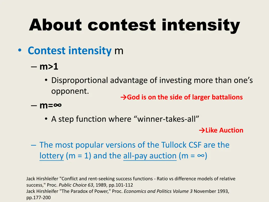 about contest intensity 1