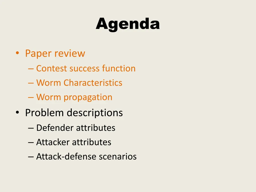 agenda