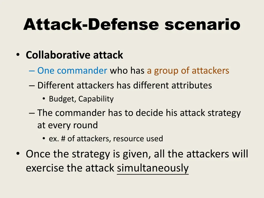 attack defense scenario
