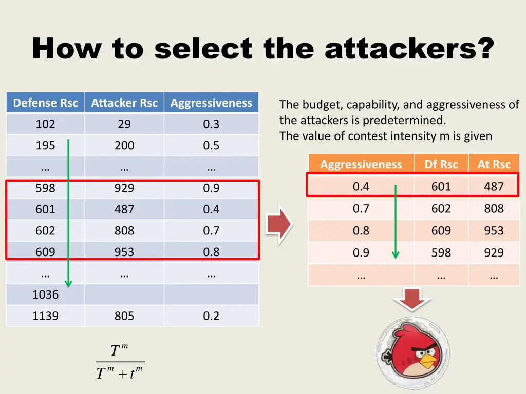 how to select the attackers 1