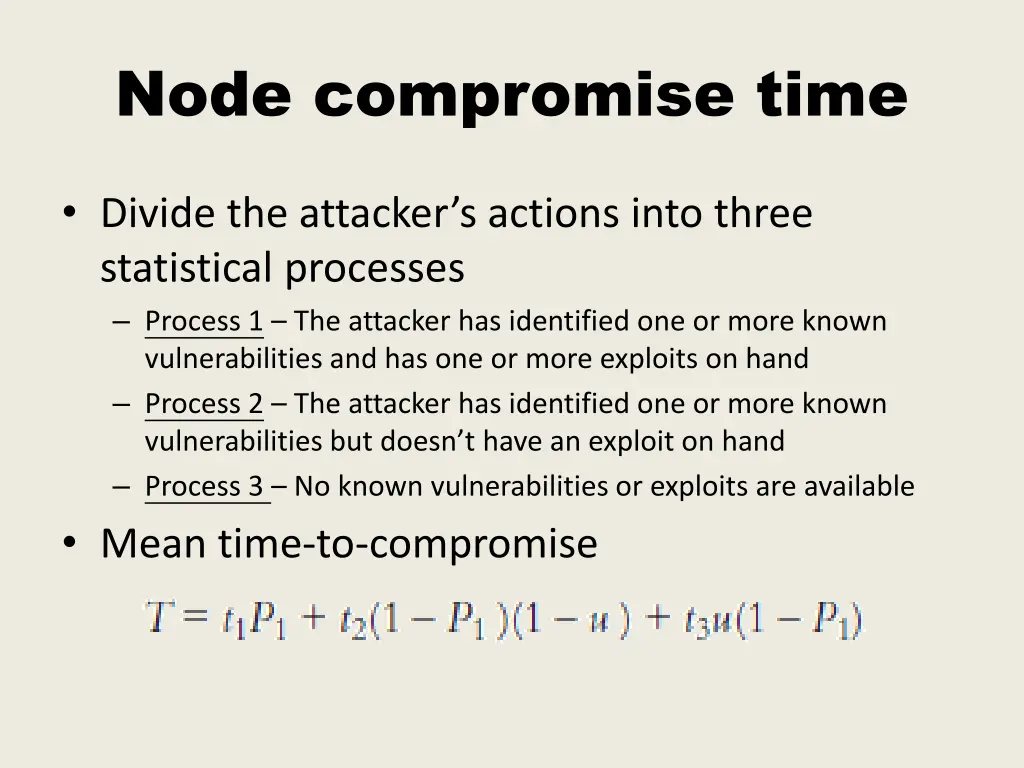 node compromise time 1
