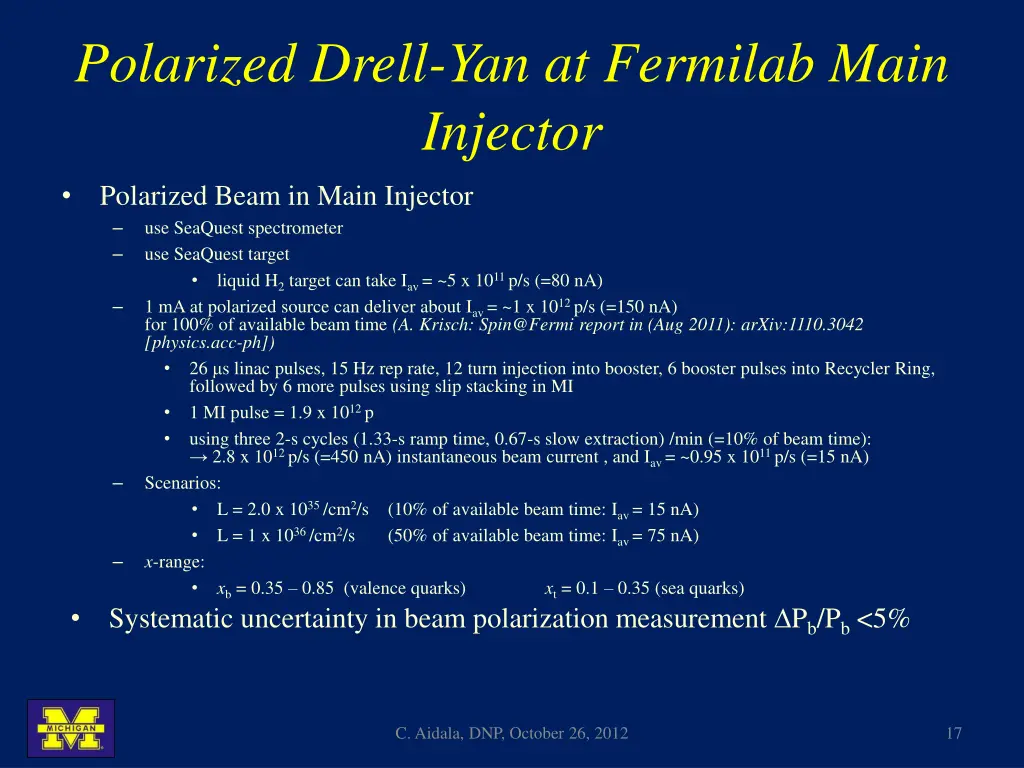 polarized drell yan at fermilab main injector 1