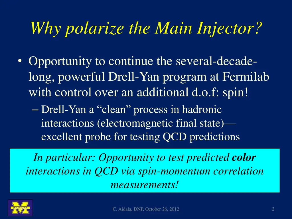 why polarize the main injector