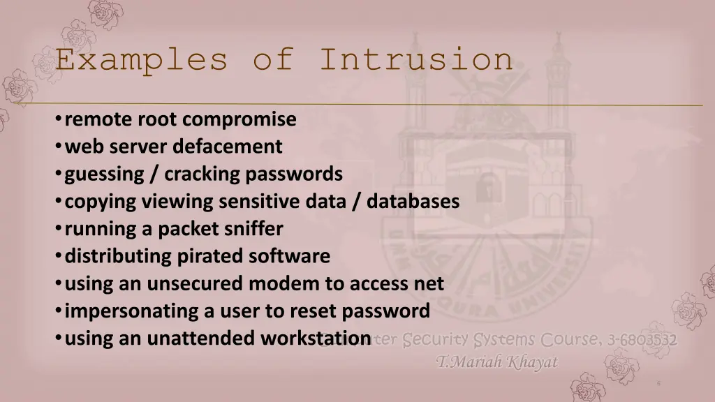 examples of intrusion
