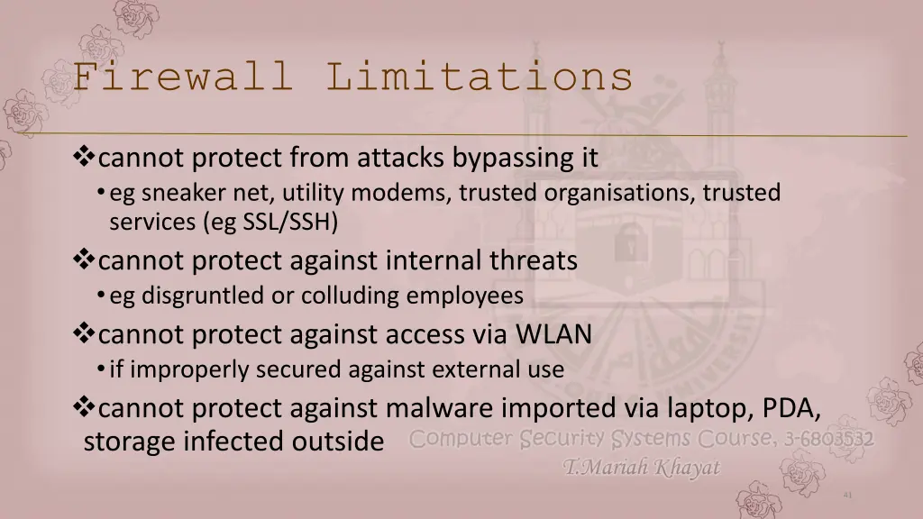firewall limitations