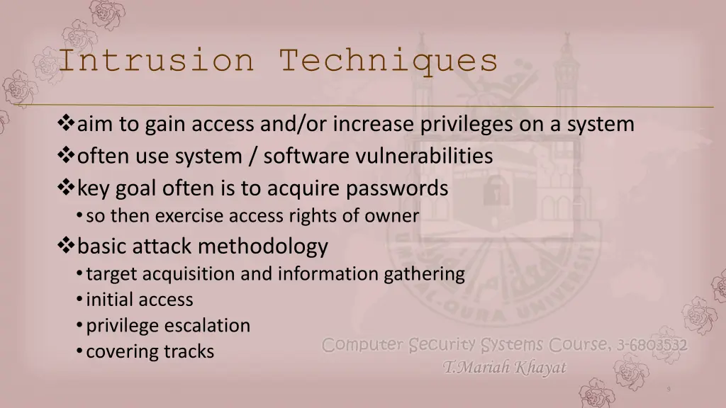 intrusion techniques