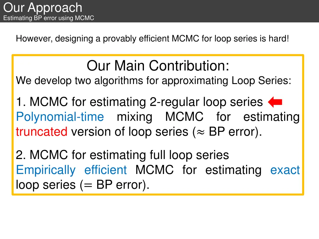 our approach estimating bp error using mcmc 1