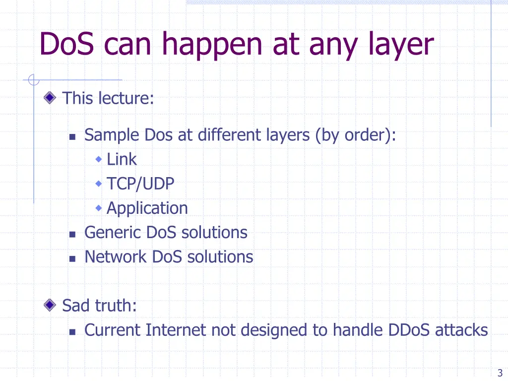 dos can happen at any layer