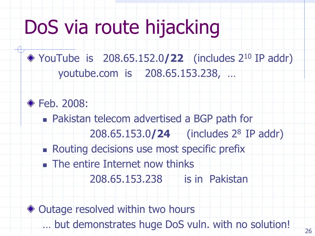 dos via route hijacking