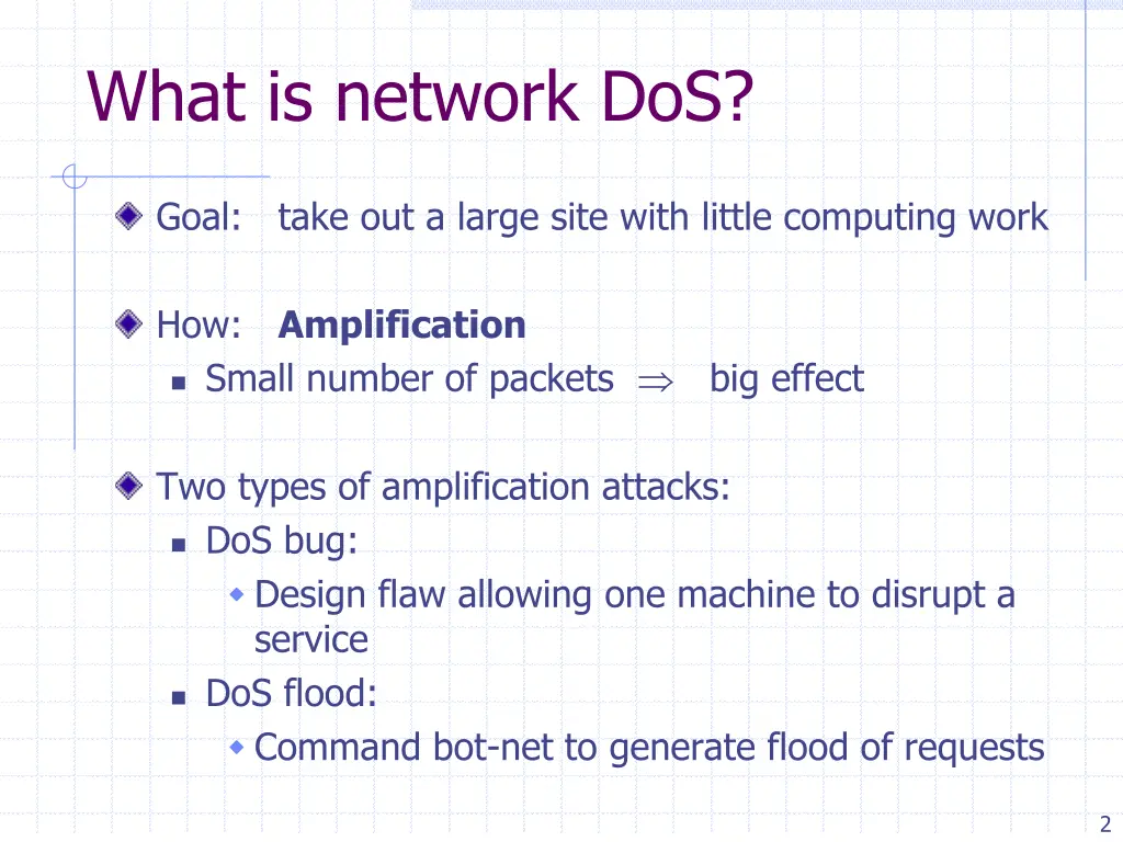 what is network dos