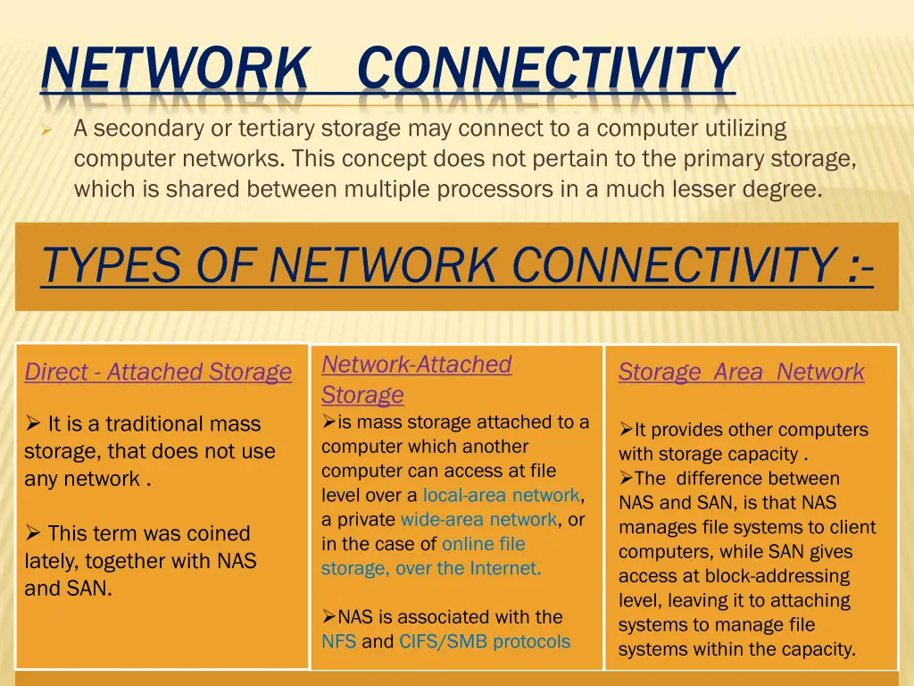network connectivity