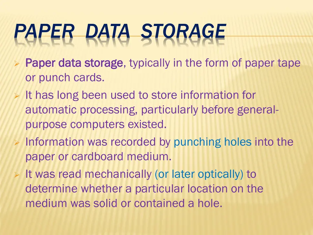 paper data storage