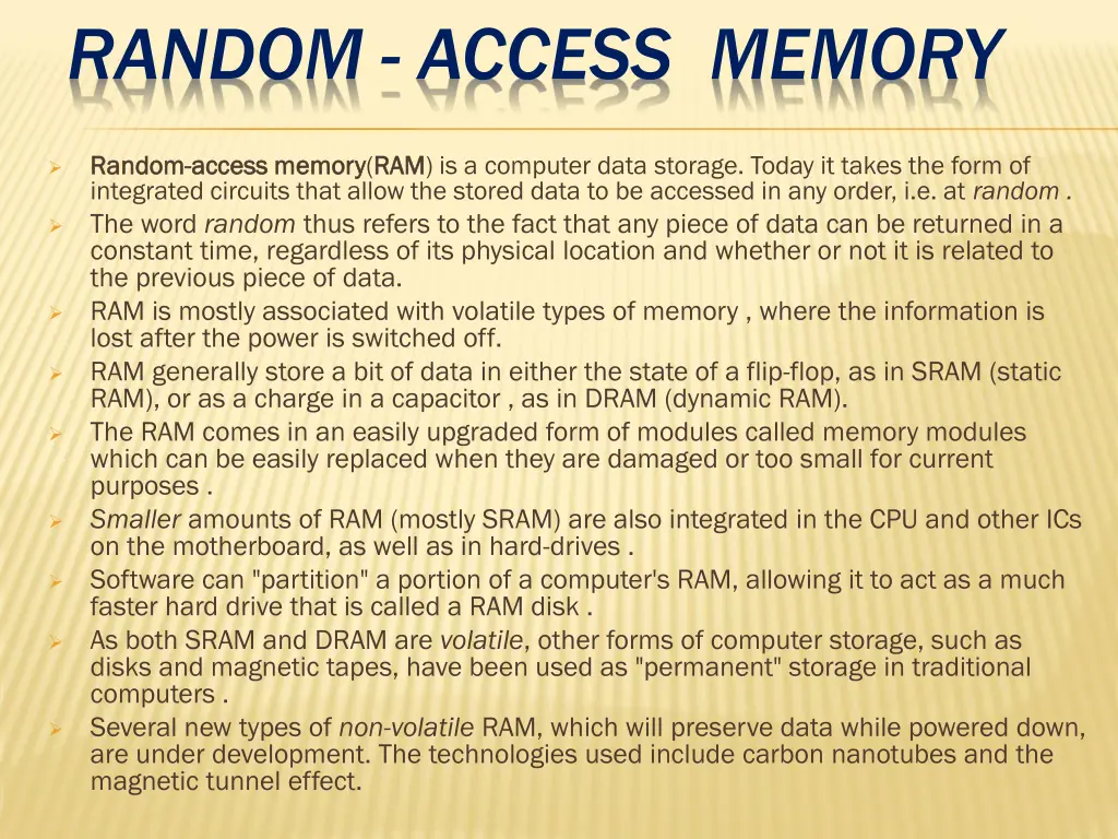 random access memory