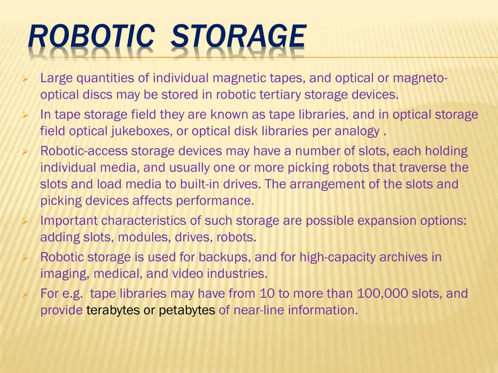 robotic storage
