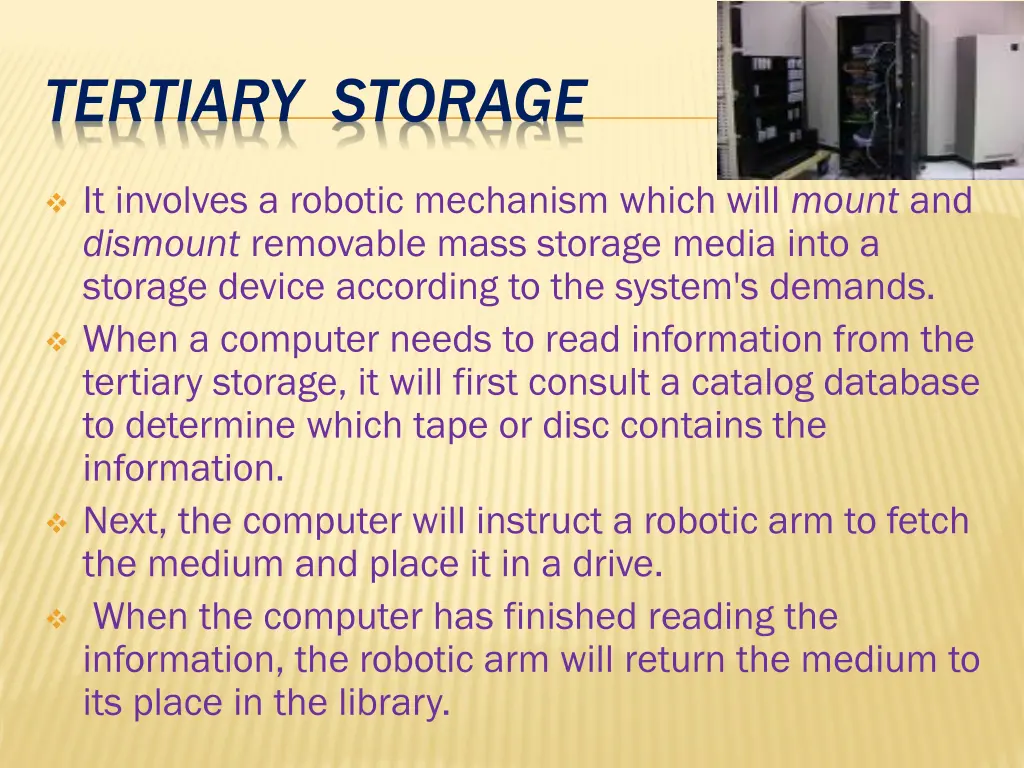 tertiary storage