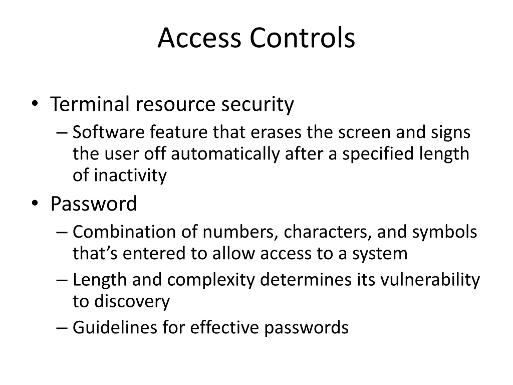 access controls