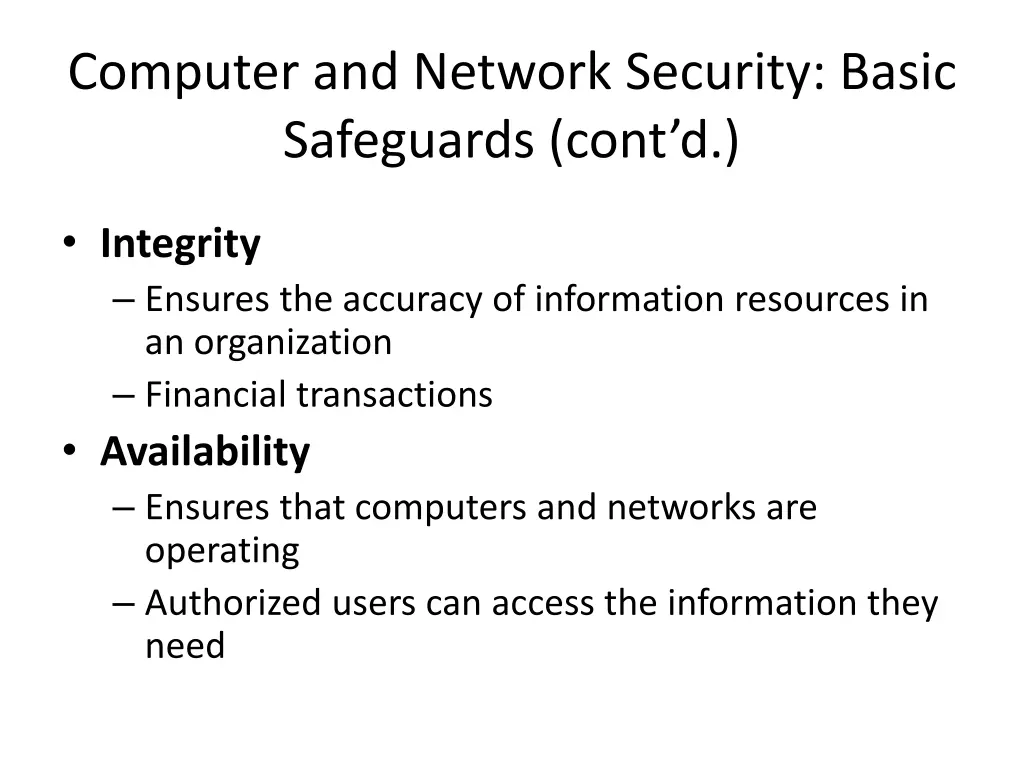 computer and network security basic safeguards 3