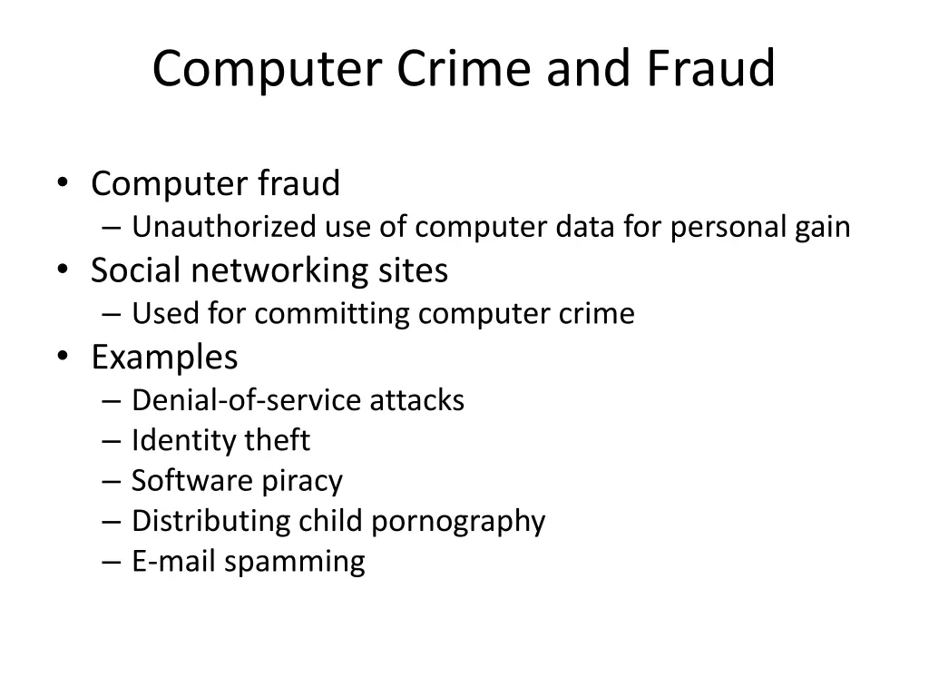 computer crime and fraud