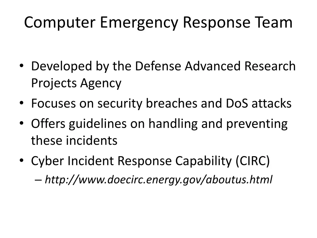 computer emergency response team