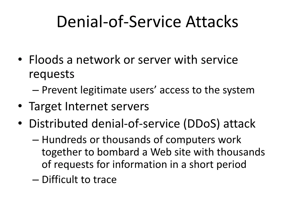 denial of service attacks
