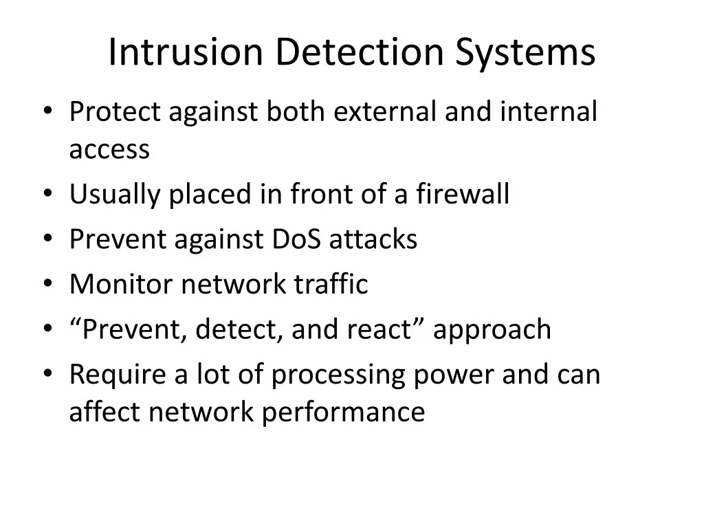 intrusion detection systems