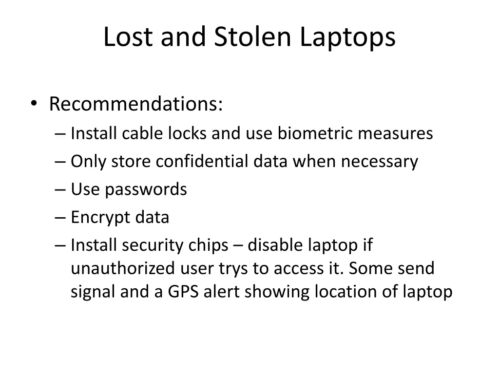 lost and stolen laptops