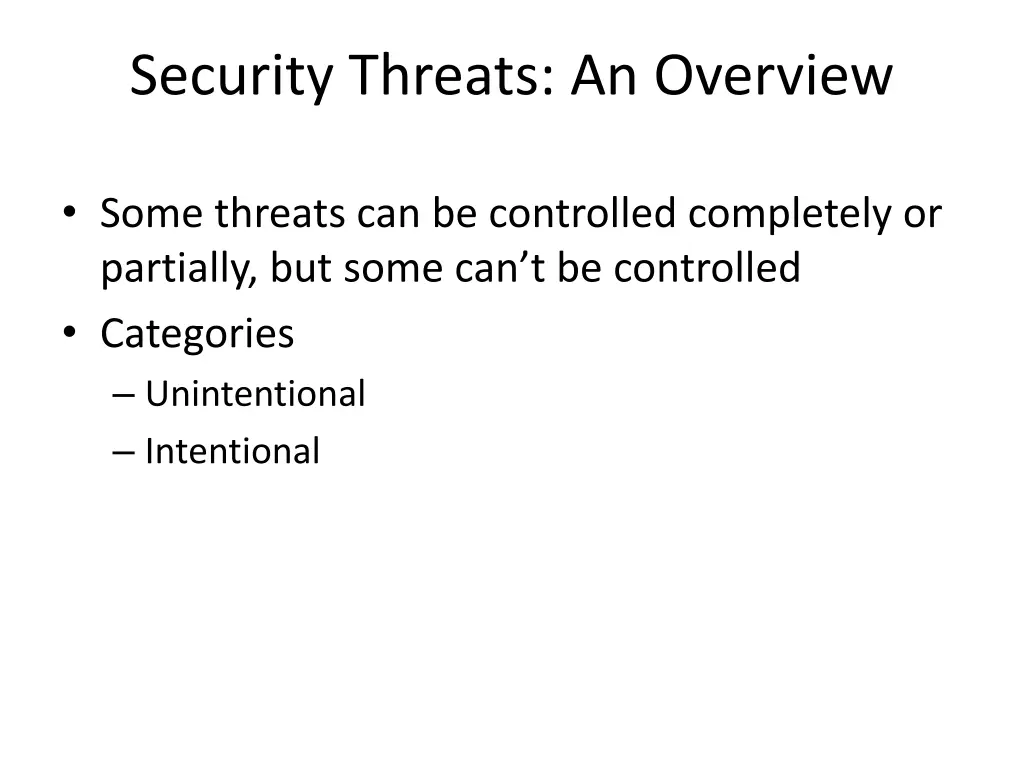 security threats an overview