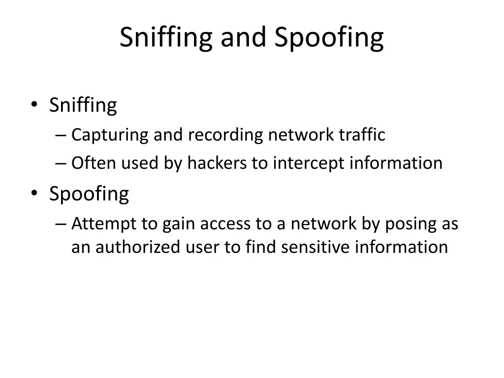 sniffing and spoofing