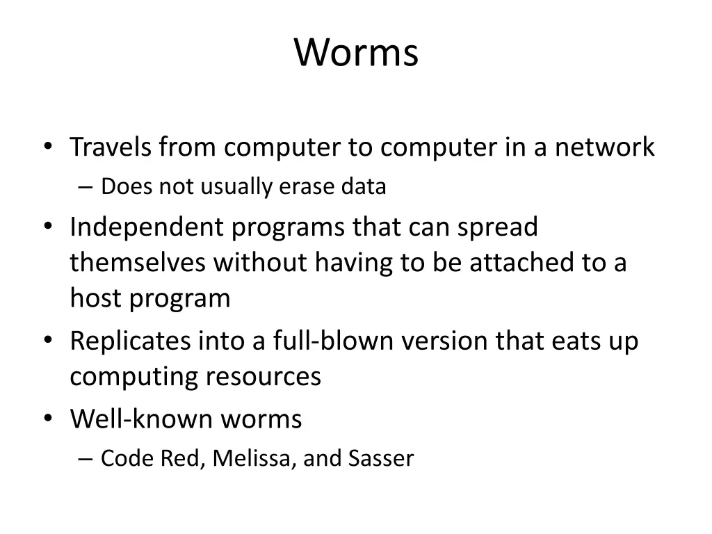worms