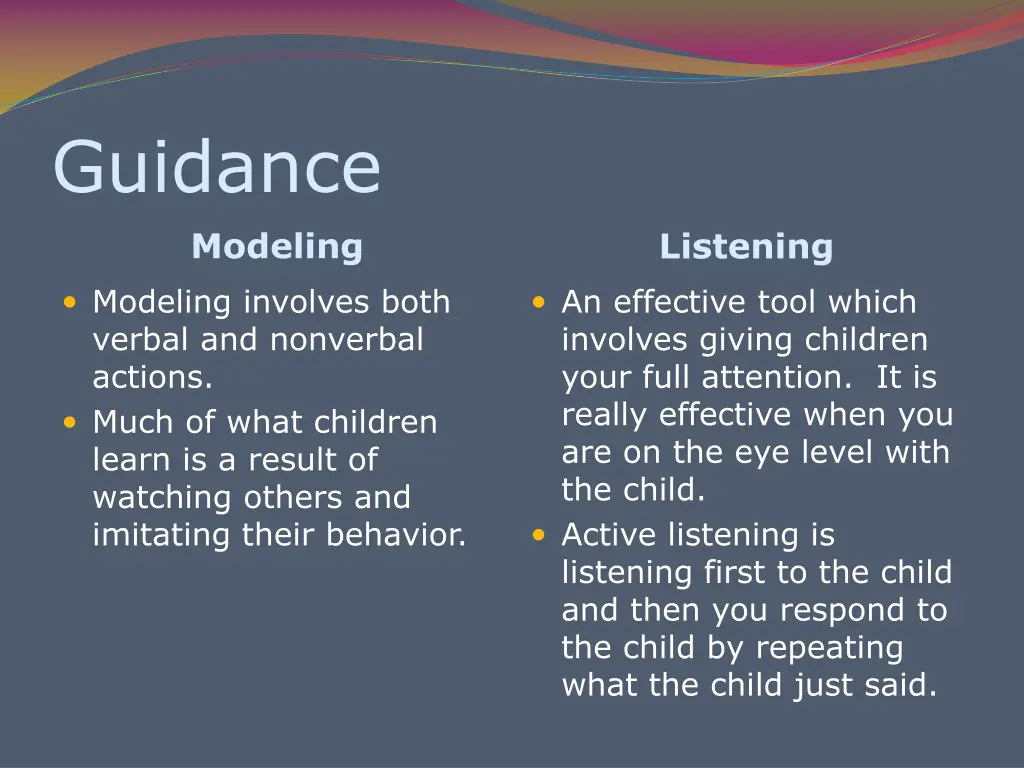 guidance modeling