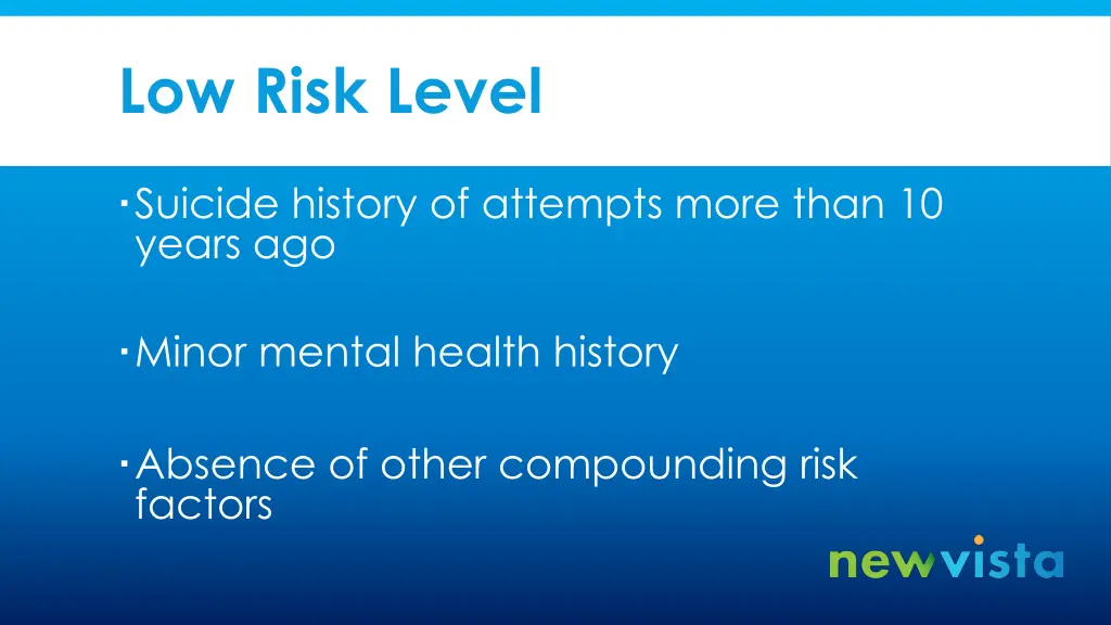 low risk level