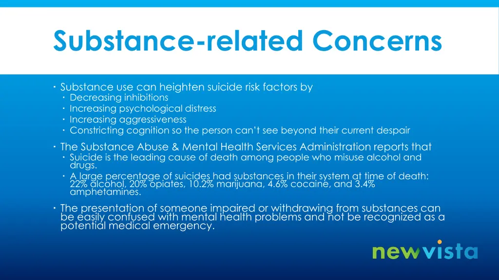 substance related concerns