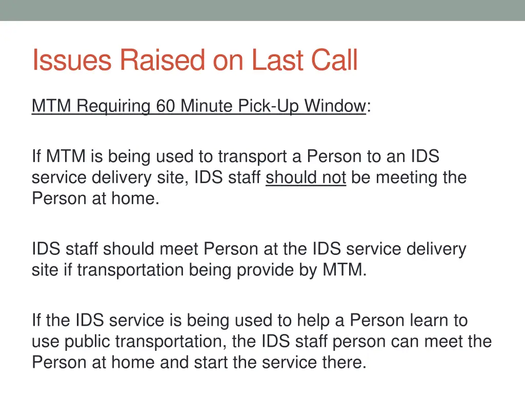 issues raised on last call 3