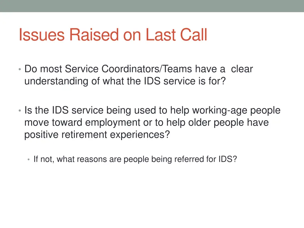 issues raised on last call 5
