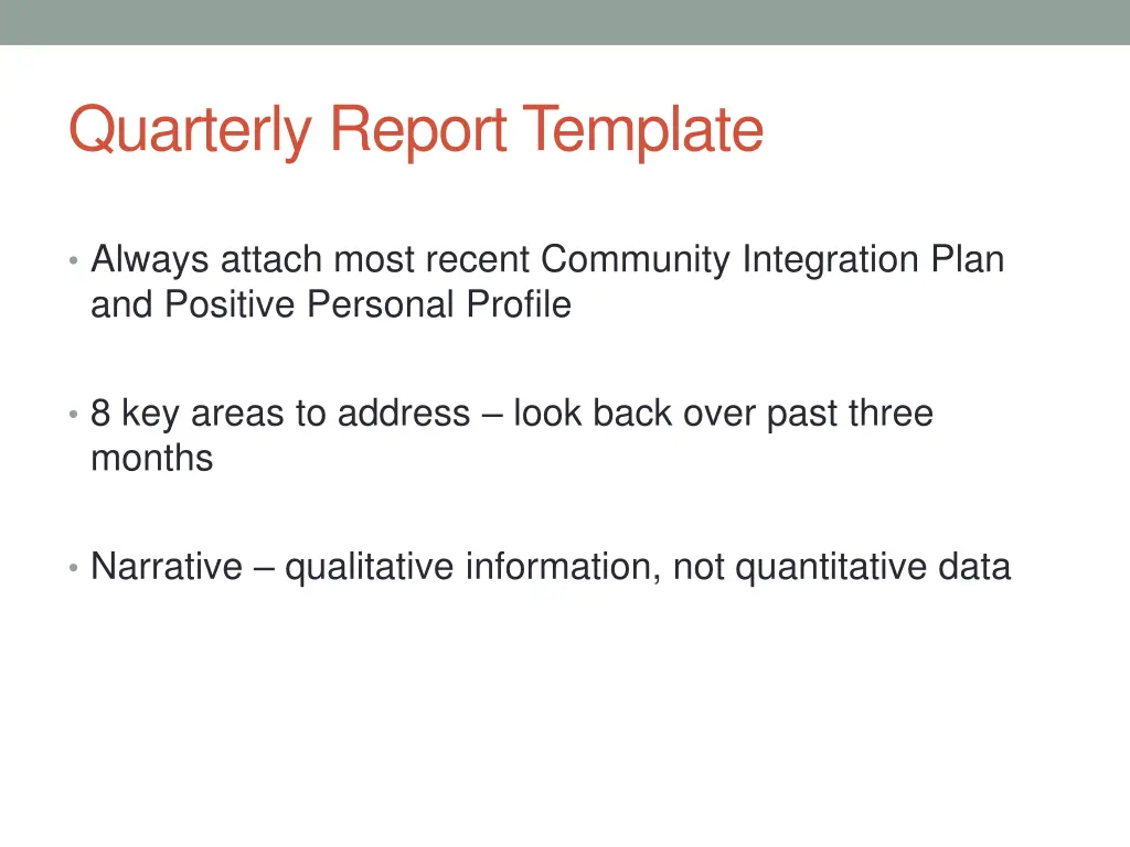 quarterly report template
